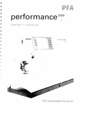 Pfaff performance 2056 Owner's Manual