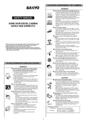 Sanyo VPC CA9 Instruction Manual, VPC-CA9EX Safety