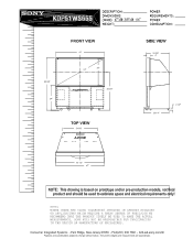Sony KDP-51WS655 Dimensions Diagrams