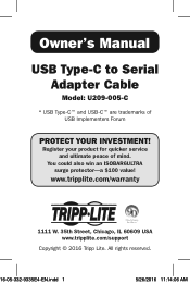 Tripp Lite U209-005-C Owners Manual