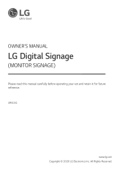 LG 49VL5G-M Owners Manual
