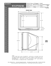 Sony KV-27V42 Dimensions Diagrams (front & side view)