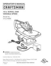 Craftsman 21609 Operation Manual