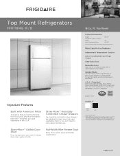Frigidaire FFHT1814QW Product Specifications Sheet