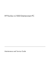 HP Tx1220us HP Pavilion tx1000 Entertainment PC - Maintenance and Service Guide