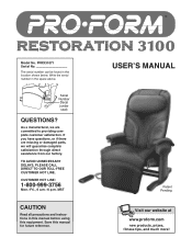ProForm Restoration 3100 English Manual