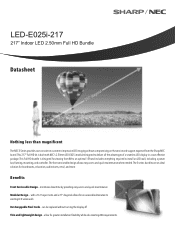Sharp LED-E025I 217IN Data Sheet