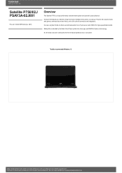 Toshiba Satellite P750 PSAY3A-02J001 Detailed Specs for Satellite P750 PSAY3A-02J001 AU/NZ; English