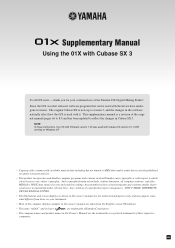 Yamaha 01X Supplementary Manual