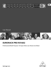 Behringer EURORACK PRO RX1602 Manual