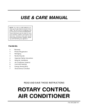 Frigidaire FAX052P7A Use and Care Manual