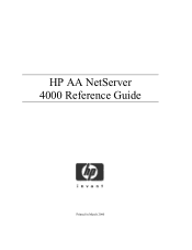 HP NetServer AA 4000 HP AA HP Netserver 4000 Reference Guide