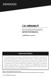 Kenwood CA-HRN98UT Operation Manual