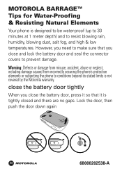 Motorola Barrage  V860 Water Proofing Guide