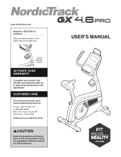 NordicTrack Gx 4.6 Pro Bike English Manual