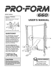 ProForm 660 Weight Bench English Manual