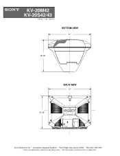 Sony KV-20S42 Dimensions Diagrams (back & bottom view)