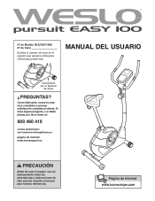 Weslo Pursuit Easy 100 Bike Spanish Manual