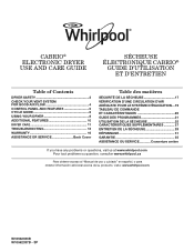 Whirlpool WED8500BC Use & Care Guide
