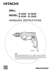 Hitachi D10VF Handling Instructions