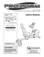ProForm Crosstrainer 970 Bike English Manual