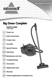 Bissell Big Green Complete Deep Cleaner and Vacuum 7700 User Guide