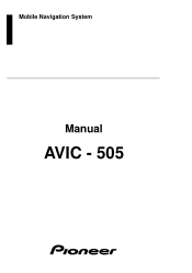 Pioneer AVIC-505 Owners Manual