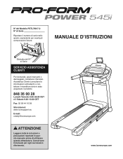 ProForm Power 545i Treadmill Italian Manual