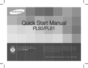 Samsung PL80 Quick Start Guide
