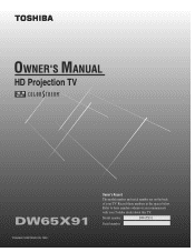Toshiba DW65X91 Owners Manual