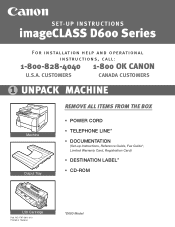 Canon imageCLASS D680 imageCLASS D680 Set-Up Instructions