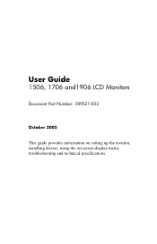 HP W17q User Guide 1506, 1706 and 1906 LCD Monitors