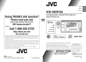 JVC KW-HDR720 Instructions