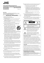 JVC VN-X235VPU Safety Precautions