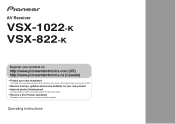 Pioneer VSX-822-K Owner's Manual