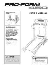 ProForm 450 Treadmill English Manual