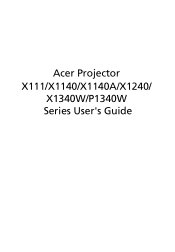 Acer X111 User Manual