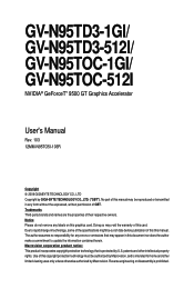 Gigabyte GV-N95TD3-1GI Manual