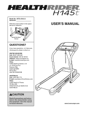 HealthRider H145t Treadmill English Manual