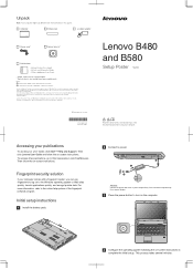 Lenovo B580 Laptop Setup Poster - Lenovo B480, B580