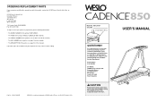 Weslo 850 Instruction Manual