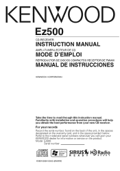 Kenwood EZ500 Instruction Manual