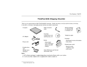 Lenovo ThinkPad 600E TP 600E Shipping Checklist that was provided with the system in the box.  Provides a list of items that shipped with the ThinkPa