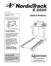 NordicTrack E 2500 Treadmill English Manual