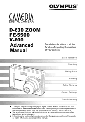 Olympus D630 D-630 Zoom Advanced Manual (English)