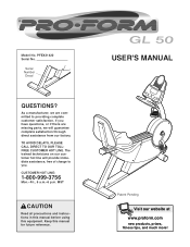 ProForm Gl50 Bike English Manual