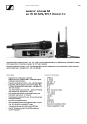 Sennheiser EM 100 G4 Product Specification ew 100 G4-ME2/835-S