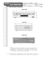 Sony SLV-D500P Dimensions Diagram