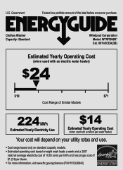 Whirlpool WTW7990XG Energy Guide
