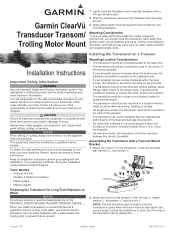 Garmin GT24UHD-TM Ultra High-Definition Scanning Sonar All-in-one Transducer TransomTrolling Motor Mount Transducer Installation Instructions